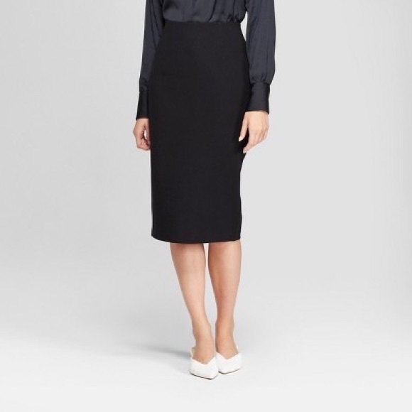 Prologue Navy Blue Midi Pull-On Pencil Skirt - Picture 2 of 7